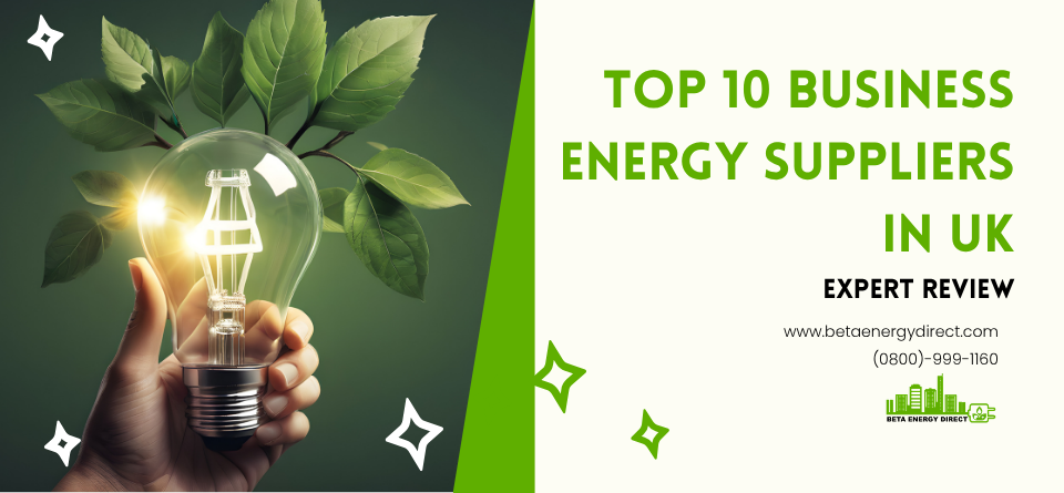 Discover the top 10 business energy suppliers in the UK. Compare deals, reduce costs, and switch smarter with Beta Energy Direct. Call (0800) 999-1160.