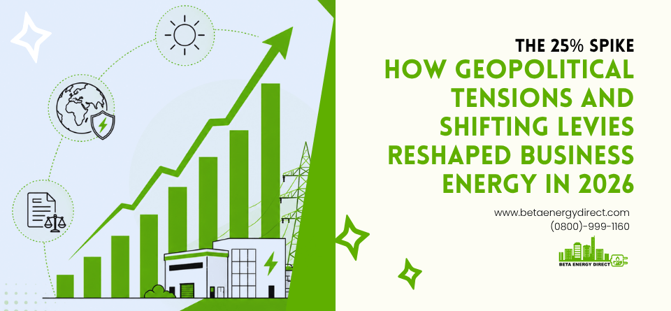 UK business energy cost increase 2026 geopolitical levies graph