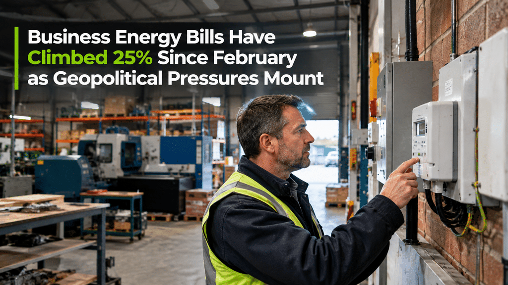 UK small manufacturing business owner checking energy meter amid rising costs